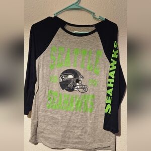 Seattle Seahawks Kids Raglan Shirt - Gray and Green